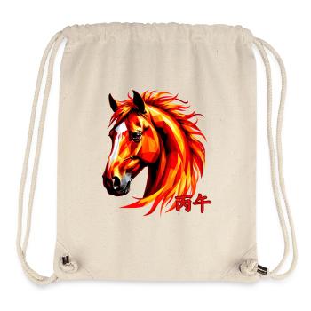 Blazing Horse Zodiac Polygon Art - Stanley/Stella Recycled Gym Bag - natural - Front
