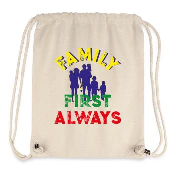 Familie zuerst, immer - Stanley/Stella recycelter Gym Bag - Naturweiß - Vorne
