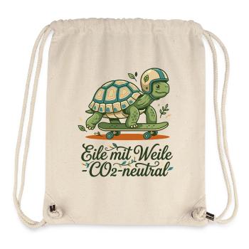 Schildkröte Skateboard Nachhaltig Spruch Design - Stanley/Stella recycelter Gym Bag - Naturweiß - Vorne