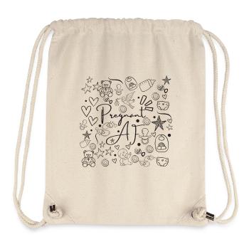 Schwangerer Vorhofflimmern – Lustiges Schwangerschafts-Doodle-Design - Stanley/Stella recycelter Gym Bag - Naturweiß - Vorne