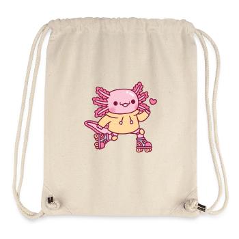 Süßer Axolotl liebt Rollschuhlaufen - Stanley/Stella recycelter Gym Bag - Naturweiß - Vorne