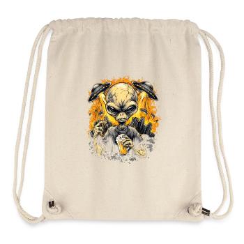 Alien with Beer and UFOs – Funny Sci-Fi Design - Stanley/Stella Recycled Gym Bag - natural - Front