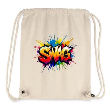 Style graffiti expressif avec des couleurs vives - Sac à cordon recyclé Stanley/Stella - blanc naturel - Devant