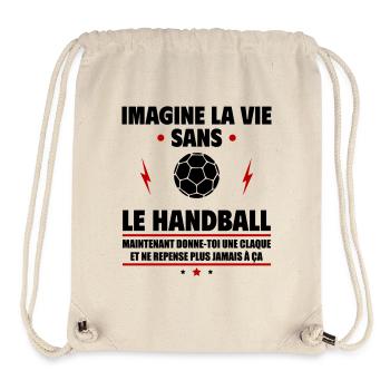 Imagine la vie sans le handball, fête des pères - Sac à cordon recyclé Stanley/Stella - blanc naturel - Devant