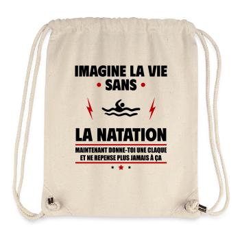 Imagine la vie sans la natation, fête des pères - Sac à cordon recyclé Stanley/Stella - blanc naturel - Devant