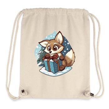 Niedlicher Fuchs packt Geschenk aus - Stanley/Stella recycelter Gym Bag - Naturweiß - Vorne