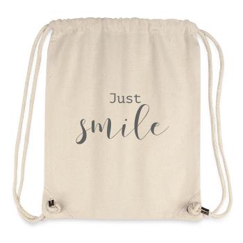 Beaux dictons Positif Il suffit de sourire - Sac à cordon recyclé Stanley/Stella - blanc naturel - Devant