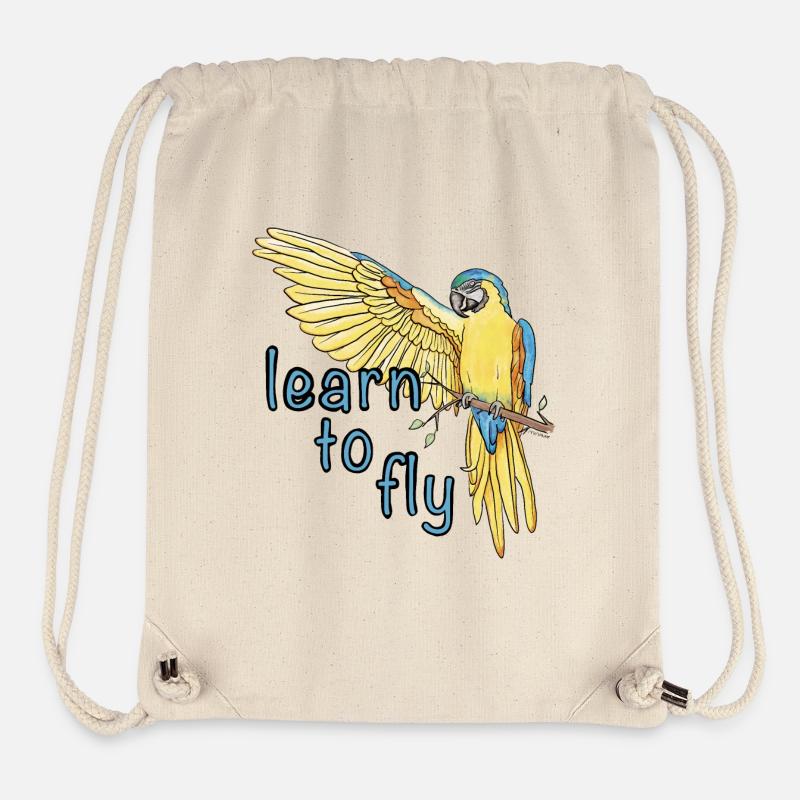 Papagei / Vogel / Lernen / Ara / Fliegen / Flügel - Stanley/Stella recycelter Gym Bag - Naturweiß