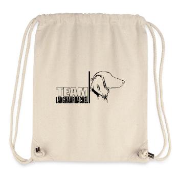TEAM Langhaardackel Hunde Hund Wilsigns - Stanley/Stella recycelter Gym Bag - Naturweiß - Vorne