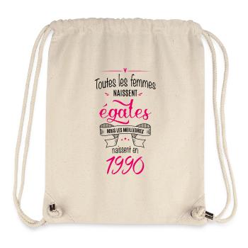 Année 1990 (fe) - Sac à cordon recyclé Stanley/Stella - blanc naturel - Devant