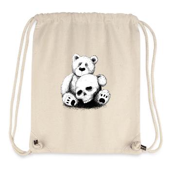 Bear With Skull BlackWhit - Stanley/Stella Recycled Gym Bag - natural - Front