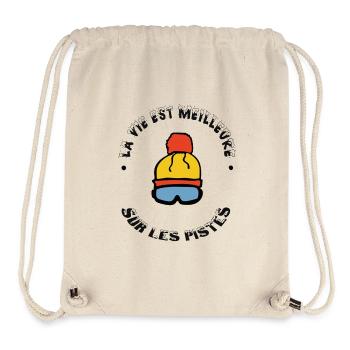 la vie est meilleure sur les pistes - Sac à cordon recyclé Stanley/Stella - blanc naturel - Devant