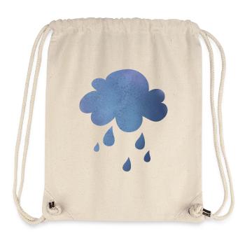 Wolke Regen Wetter Schietwetter Tropfen Aquarell - Stanley/Stella recycelter Gym Bag - Naturweiß - Vorne