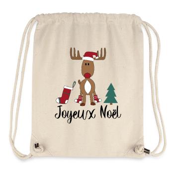 Noël français - Sac à cordon recyclé Stanley/Stella - blanc naturel - Devant