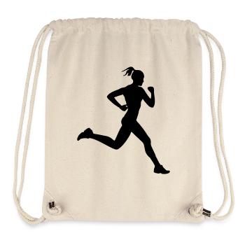 Runner girl or lady running - Stanley/Stella Recycled Gym Bag - natural - Front