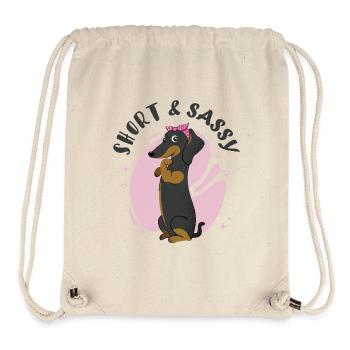 Short and Sassy Dachshund - Stanley/Stella Recycled Gym Bag - natural - Front