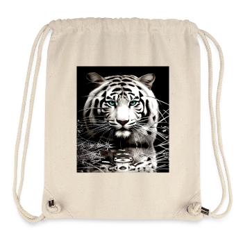 Weißer Tiger - Stanley/Stella recycelter Gym Bag - Naturweiß - Vorne