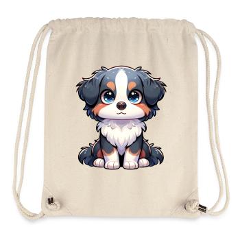 Digital illustration of cute Australian Shepherd - Stanley/Stella Recycled Gym Bag - natural - Front