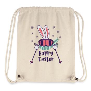 Happy Easter from Skiing Rabbit with ski poles - Stanley/Stella Recycled Gym Bag - natural - Front
