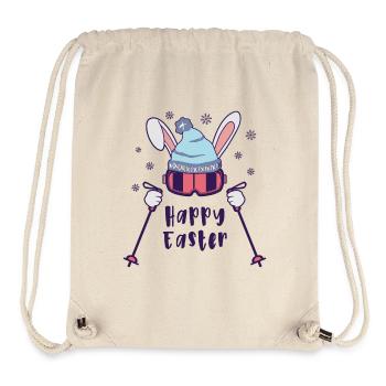 Happy Easter from Skiing Rabbit with ski poles - Stanley/Stella Recycled Gym Bag - natural - Front