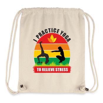 Je pratique le yoga pour évacuer le stress - Sac à cordon recyclé Stanley/Stella - blanc naturel - Devant
