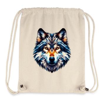 Loup polygonal - Sac à cordon recyclé Stanley/Stella - blanc naturel - Devant