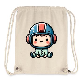 Biker Babyhelm - Stanley/Stella recycelter Gym Bag - Naturweiß - Vorne