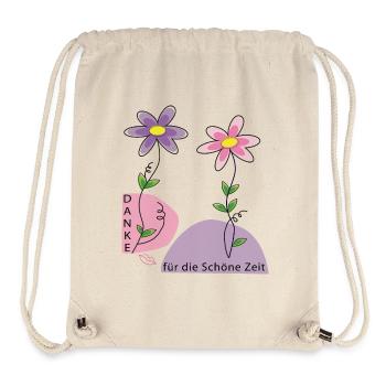 Blumenmotiv mit Dankesbotschaft - Stanley/Stella recycelter Gym Bag - Naturweiß - Vorne