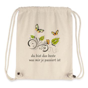 du bist das beste was mir je passiert ist - Stanley/Stella recycelter Gym Bag - Naturweiß - Vorne