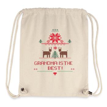 Noël laid Noël Noël Mamie grand-mère est la meilleure - Sac à cordon recyclé Stanley/Stella - blanc naturel - Devant