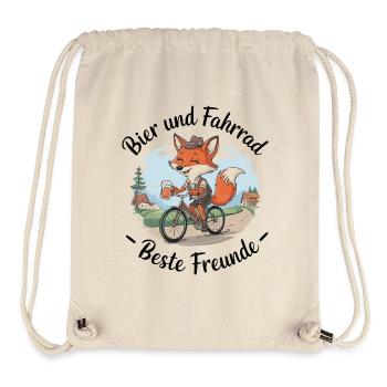 Bier und Fahrrad – beste Freunde - Stanley/Stella recycelter Gym Bag - Naturweiß - Vorne