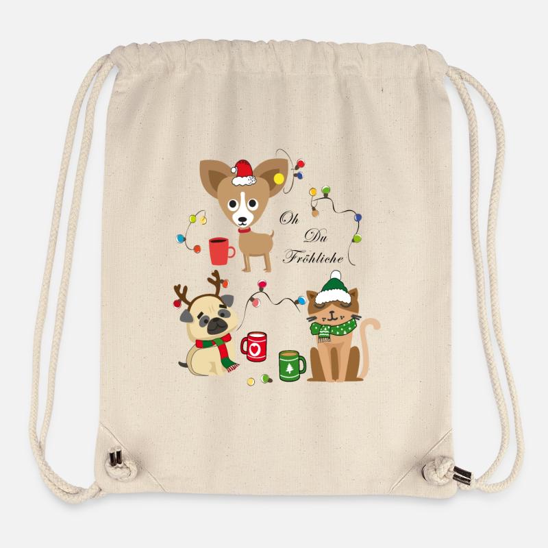 Joyeux Noël - Sac à cordon recyclé Stanley/Stella - blanc naturel