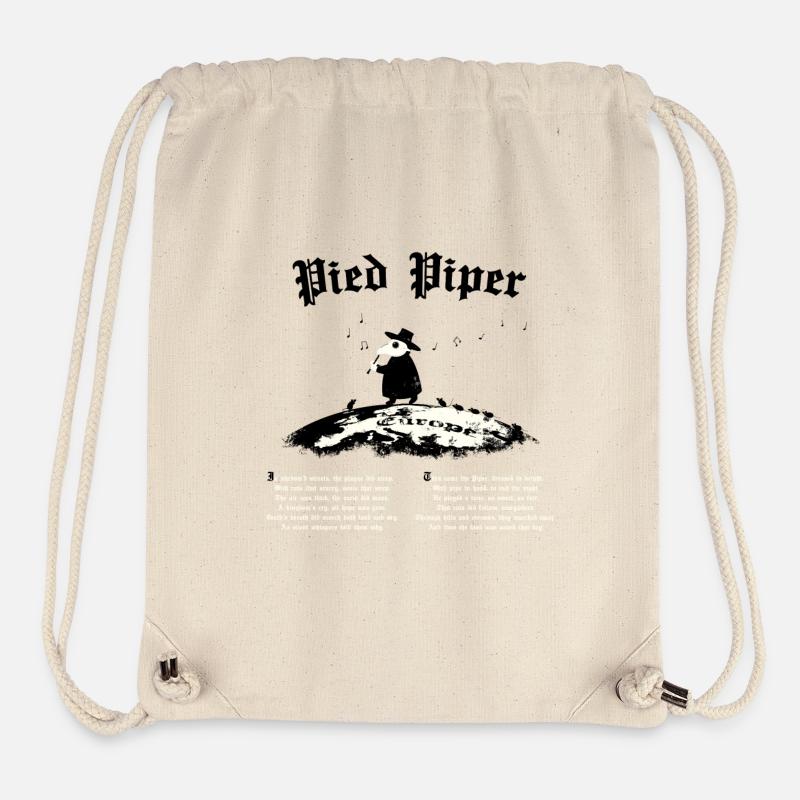 Joueur de flûte (Black Death VI) - Sac à cordon recyclé Stanley/Stella - blanc naturel