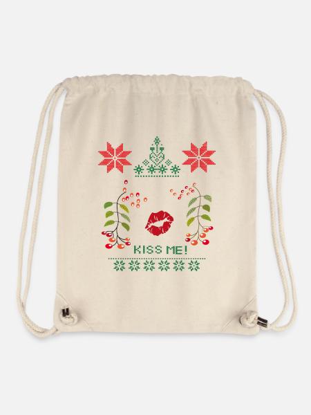 Mistletoe Christmas - Stanley/Stella Recycled Gym Bag - natural