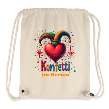 Konfetti im Herzen Karneval Party Fasching - Stanley/Stella recycelter Gym Bag - Naturweiß - Vorne