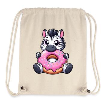 Süßes Zebra Donut Dessert Nascherei Lecker - Stanley/Stella recycelter Gym Bag - Naturweiß - Vorne