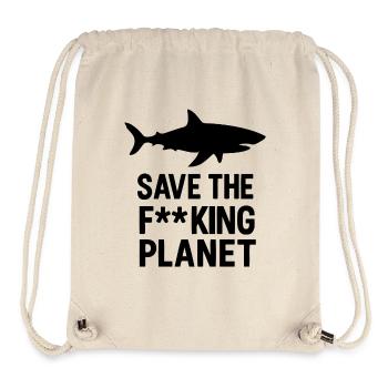 Sauvez la de planète - Sac à cordon recyclé Stanley/Stella - blanc naturel - Devant