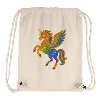 Glitzernde Regenbogen-Pegasus-Illustration - Stanley/Stella recycelter Gym Bag - Naturweiß - Vorne