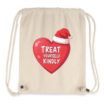 Bubble Heart with Santa Hat Treat Yourself Kindly - Stanley/Stella Recycled Gym Bag - natural - Front