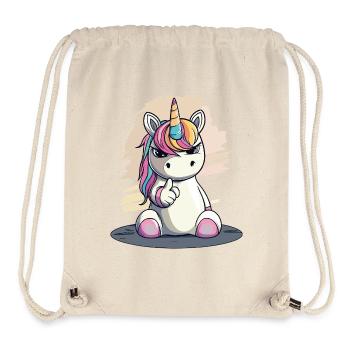 Cheeky Unicorn with Index Finger – Cute & Cool - Stanley/Stella Recycled Gym Bag - natural - Front