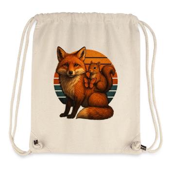 Fuchs Eichhörnchen Retro Tierfreunde - Stanley/Stella recycelter Gym Bag - Naturweiß - Vorne