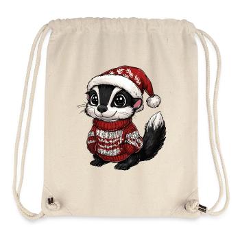 Noël de Noël moufette - Sac à cordon recyclé Stanley/Stella - blanc naturel - Devant