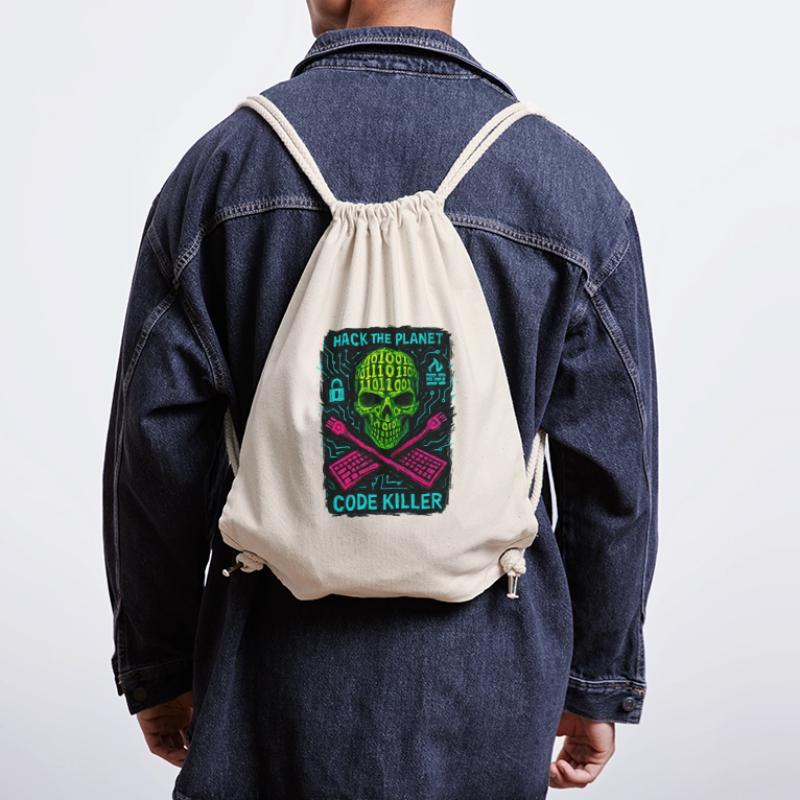 Hack the Planet Code Killer - Cybersécurité Sac à cordon recyclé Stanley/Stella