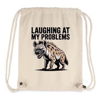 Rire de mes problèmes Hyène - Sac à cordon recyclé Stanley/Stella - blanc naturel - Devant