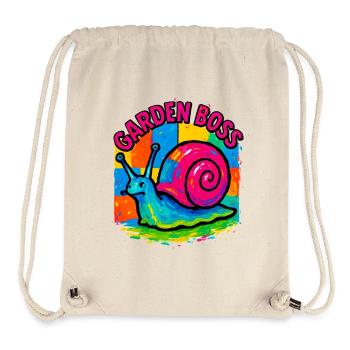Master of the Vegetable Garden Colorful Snail Permaculture Art - Stanley/Stella Recycled Gym Bag - natural - Front