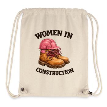 Women in Construction Work Boots and Construction Helmet - Stanley/Stella Recycled Gym Bag - natural - Front