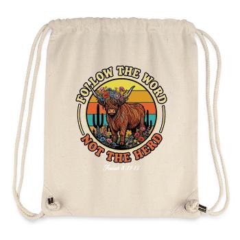 Folge dem Wort Nicht der Herde Christ - Stanley/Stella recycelter Gym Bag - Naturweiß - Vorne