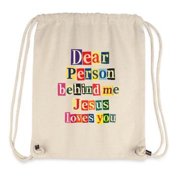 Jesus liebt dich positive Botschaft - Stanley/Stella recycelter Gym Bag - Naturweiß - Vorne