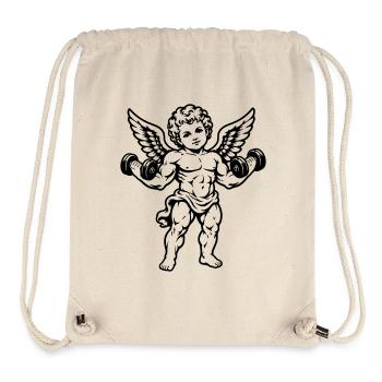 Starker Cherub trainiert mit Hanteln - Stanley/Stella recycelter Gym Bag - Naturweiß - Vorne
