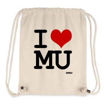 I love MU - couleurs personnalisable - Sac à cordon recyclé Stanley/Stella - blanc naturel - Devant
